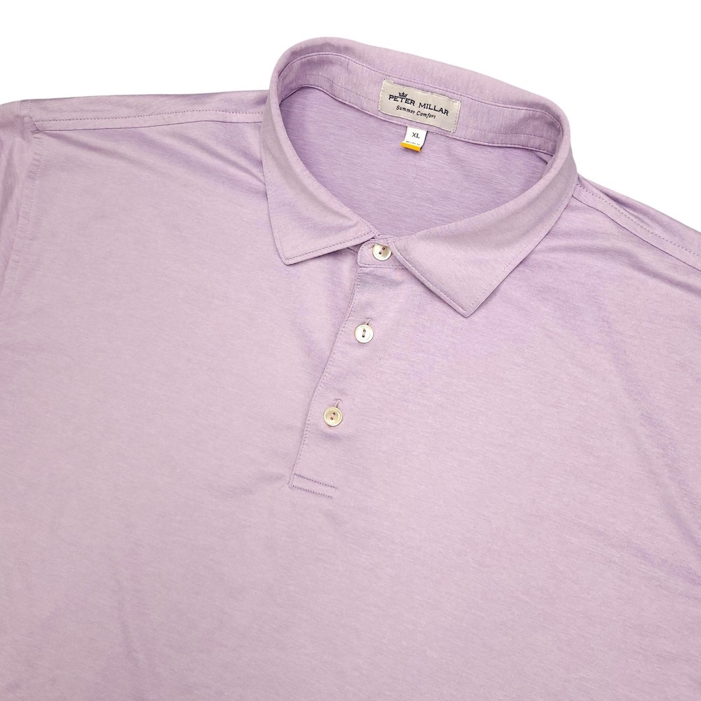Peter Millar Polo‎ Shirt Mens XL Purple Summer Comfort Golf Performance Stretch